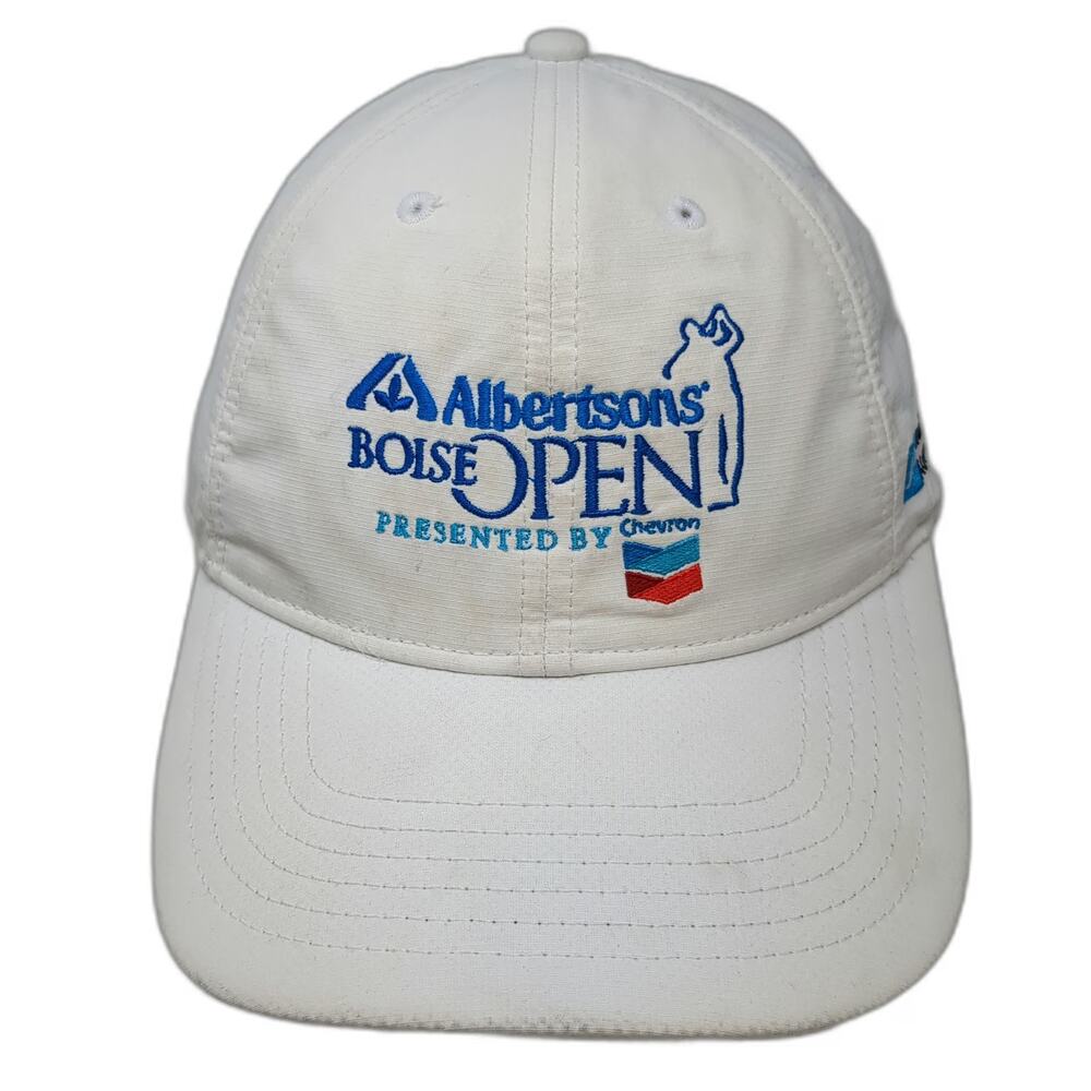 Ivory Albertsons Boise Open Golf Hat White Blue One Size Baseball Cap Slideback